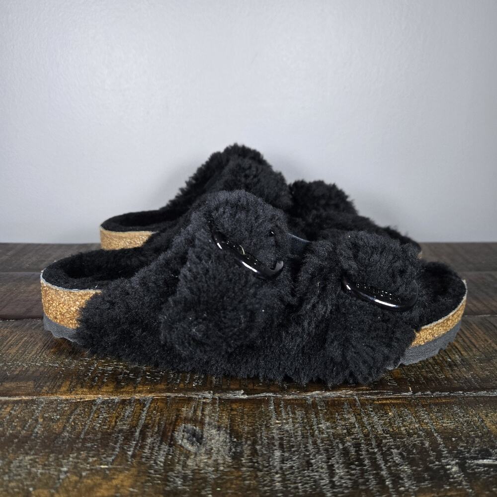NEW Birkenstock Arizona Shearling Big Buckle Womens Size 7 Narrow Slippers 38